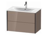 Duravit XViu Waschtisch-Unterschrank XV41340B286 81 x 55,7 x 48 cm, cappucino hochglanz, 2 Schubkästen, schwarz matt
