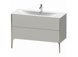 Duravit XViu Waschtisch-Unterschrank XV43040B107 121 x 59,1 x 48 cm, betongrau matt, 2 Auszüge, champagner matt