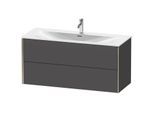 Duravit XViu Waschtisch-Unterschrank XV41360B149 121 x 55,7 x 48 cm, graphit matt, 2 Schubkästen, champagner matt
