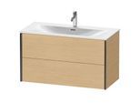 Duravit XViu Waschtisch-Unterschrank XV41350B230 101 x 55,7 x 48 cm, Eiche natur, 2 Schubkästen, schwarz matt