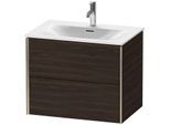 Duravit XViu Waschtisch-Unterschrank XV41330B169 71 x 55,7 x 48 cm, nussbaum gebürstet, 2 Schubkästen, champagner matt