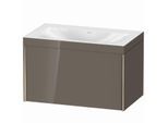 Duravit XViu Waschtisch-Unterschrank XV4610NB189C 80x48cm, 1 Auszug, champagner matt, Rahmen C, flannel grey hochglanz