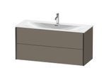 Duravit XViu Waschtisch-Unterschrank XV41360B290 121 x 55,7 x 48 cm, flannel grey seidenmatt, 2 Schubkästen, schwarz matt