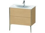 Duravit XViu Waschtisch-Unterschrank XV43020B130 81 x 59,1 x 48 cm, Eiche natur, 2 Auszüge, champagner matt