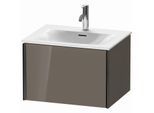 Duravit XViu Waschtisch-Unterschrank XV40320B289 61 x 39,7 x 48 cm, flannel grey hochglanz, 1 Auszug, schwarz matt