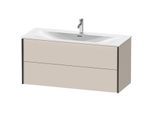 Duravit XViu Waschtisch-Unterschrank XV41360B291 121 x 55,7 x 48 cm, taupe matt, 2 Schubkästen, schwarz matt
