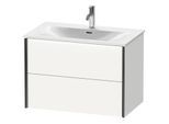 Duravit XViu Waschtisch-Unterschrank XV41340B218 81 x 55,7 x 48 cm, weiß matt, 2 Schubkästen, schwarz matt