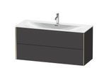 Duravit XViu Waschtisch-Unterschrank XV41360B180 121 x 55,7 x 48 cm, graphit supermatt, 2 Schubkästen, champagner matt