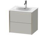 Duravit XViu Waschtisch-Unterschrank XV41320B107 61 x 55,7 x 48 cm, betongrau matt, 2 Schubkästen, champagner matt