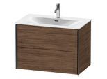 Duravit XViu Waschtisch-Unterschrank XV41340B221 81 x 55,7 x 48 cm, nussbaum dunkel, 2 Schubkästen, schwarz matt