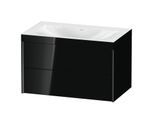 Duravit XViu Waschtisch-Unterschrank XV4615NB240C 80x48cm, 2 Schubkästen, ohne Hahnloch, schwarz matt, Rahmen C, schwarz hochglanz