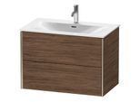 Duravit XViu Waschtisch-Unterschrank XV41340B121 81 x 55,7 x 48 cm, nussbaum dunkel, 2 Schubkästen, champagner matt