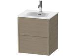 Duravit XViu Waschtisch-Unterschrank XV41310B135 51x42x55,7cm, 2 Schubkästen, champagner matt, Eiche terra