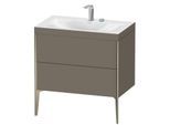Duravit XViu Waschtisch-Unterschrank XV4710EB190C 80x48cm, 2 Auszüge, 2 Hahnlöcher, champagner matt, Rahmen C, flannel grey seidenmatt