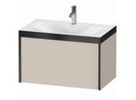 Duravit XViu Waschtisch-Unterschrank XV4610OB291P 80x48cm, 1 Auszug, 1 Hahnloch, schwarz matt, Rahmen P, taupe matt