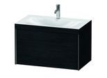 Duravit XViu Waschtisch-Unterschrank XV4610OB216C 80x48cm, 1 Auszug, 1 Hahnloch, schwarz matt, Rahmen C, Eiche schwarz