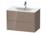 Duravit XViu Waschtisch-Unterschrank XV41340B186 81 x 55,7 x 48 cm, cappucino hochglanz, 2 Schubkästen, champagner matt