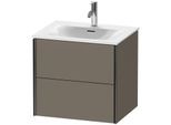 Duravit XViu Waschtisch-Unterschrank XV41320B290 61 x 55,7 x 48 cm, flannel grey seidenmatt, 2 Schubkästen, schwarz matt