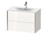 Duravit XViu Waschtisch-Unterschrank XV41340B122 81 x 55,7 x 48 cm, weiß hochglanz, 2 Schubkästen, champagner matt