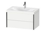 Duravit XViu Waschtisch-Unterschrank XV4615OB218C 80x48cm, 2 Schubkästen, 1 Hahnloch, schwarz matt, Rahmen C, weiß matt