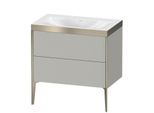 Duravit XViu Waschtisch-Unterschrank XV4710NB107P 80x48cm, 2 Auszüge, ohne Hahnloch, champagner matt, Rahmen P, betongrau matt