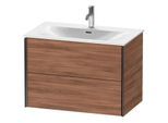 Duravit XViu Waschtisch-Unterschrank XV41340B279 81 x 55,7 x 48 cm, nussbaum natur, 2 Schubkästen, schwarz matt