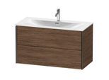 Duravit XViu Waschtisch-Unterschrank XV41350B221 101 x 55,7 x 48 cm, nussbaum dunkel, 2 Schubkästen, schwarz matt