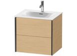 Duravit XViu Waschtisch-Unterschrank XV41320B230 61 x 55,7 x 48 cm, Eiche natur, 2 Schubkästen, schwarz matt