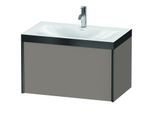 Duravit XViu Waschtisch-Unterschrank XV4610OB243P 80x48cm, 1 Auszug, 1 Hahnloch, schwarz matt, Rahmen P, basalt matt