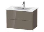 Duravit XViu Waschtisch-Unterschrank XV41340B189 81 x 55,7 x 48 cm, flannel grey hochglanz, 2 Schubkästen, champagner matt