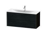 Duravit XViu Waschtisch-Unterschrank XV41360B216 121 x 55,7 x 48 cm, Eiche schwarz, 2 Schubkästen, schwarz matt