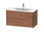 Duravit XViu Waschtisch-Unterschrank XV41350B279 101 x 55,7 x 48 cm, nussbaum natur, 2 Schubkästen, schwarz matt