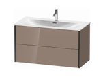 Duravit XViu Waschtisch-Unterschrank XV41350B286 101 x 55,7 x 48 cm, cappucino hochglanz, 2 Schubkästen, schwarz matt