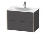 Duravit XViu Waschtisch-Unterschrank XV41340B149 81 x 55,7 x 48 cm, graphit matt, 2 Schubkästen, champagner matt