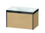 Duravit XViu Waschtisch-Unterschrank XV4610NB230P 80x48cm, 1 Auszug, schwarz matt, Rahmen P, Eiche natur