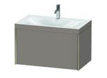 Duravit XViu Waschtisch-Unterschrank XV4610OB143C 80x48cm, 1 Auszug, 1 Hahnloch, champagner matt, Rahmen C, basalt matt