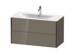 Duravit XViu Waschtisch-Unterschrank XV41350B289 101 x 55,7 x 48 cm, flannel grey hochglanz, 2 Schubkästen, schwarz matt
