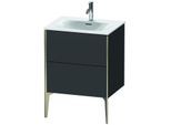 Duravit XViu Waschtisch-Unterschrank XV43000B180 61 x 59,1 x 48 cm, graphit supermatt, 2 Auszüge, champagner matt