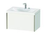 Duravit XViu Waschtisch-Unterschrank XV4610EB118C 80x48cm, 1 Auszug, 2 Hahnloch, champagner matt, Rahmen C, weiß matt