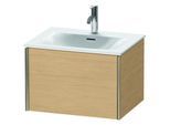 Duravit XViu Waschtisch-Unterschrank XV40320B130 61 x 39,7 x 48 cm, Eiche natur, 1 Auszug, champagner matt
