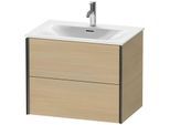Duravit XViu Waschtisch-Unterschrank XV41330B271 71 x 55,7 x 48 cm, mediterrane eiche, 2 Schubkästen, schwarz matt