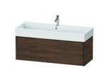 Duravit XViu Waschtisch-Unterschrank XV42380B221 118,4 x 39,7 x 45,4 cm, nussbaum dunkel, 1 Auszug, schwarz matt