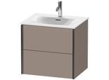 Duravit XViu Waschtisch-Unterschrank XV41320B243 61 x 55,7 x 48 cm, basalt matt, 2 Schubkästen, schwarz matt