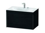 Duravit XViu Waschtisch-Unterschrank XV4610EB216C 80x48cm, 1 Auszug, 2 Hahnlöcher, schwarz matt, Rahmen C, Eiche schwarz