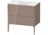 Duravit XViu Waschtisch-Unterschrank XV4710NB186C 80x48cm, 2 Auszüge, ohne Hahnloch, champagner matt, Rahmen C, cappucino hochglanz