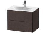 Duravit XViu Waschtisch-Unterschrank XV41330B272 71 x 55,7 x 48 cm, eiche dunkel gebürstet, 2 Schubkästen, schwarz matt