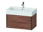 Duravit XViu Waschtisch-Unterschrank XV43360B279 78,4 x 39,7 x 45,4 cm, nussbaum natur, 2 Schubkästen, schwarz matt