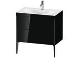 Duravit XViu Waschtisch-Unterschrank XV4710OB240C 80x48cm, 2 Auszüge, 1 Hahnloch, schwarz matt, Rahmen C, schwarz hochglanz