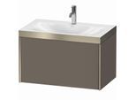 Duravit XViu Waschtisch-Unterschrank XV4610OB190P 80x48cm, 1 Auszug, 1 Hahnloch, champagner matt, Rahmen P, flannel grey seidenmatt