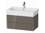 Duravit XViu Waschtisch-Unterschrank XV43360B189 78,4 x 39,7 x 45,4 cm, flannel grey hochglanz, 2 Schubkästen, champagner matt